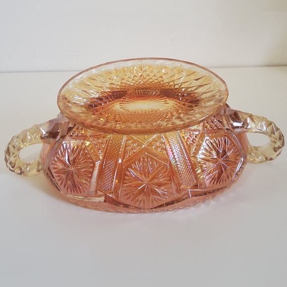 Vintage Imperial Star and File Marigold Carnival Glass Bowl - Picture 6 of 7